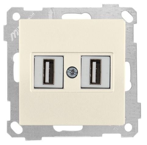Mutlusan Mek+Tuş Data Prizi 2*Usb Krem - 2100 456 0102