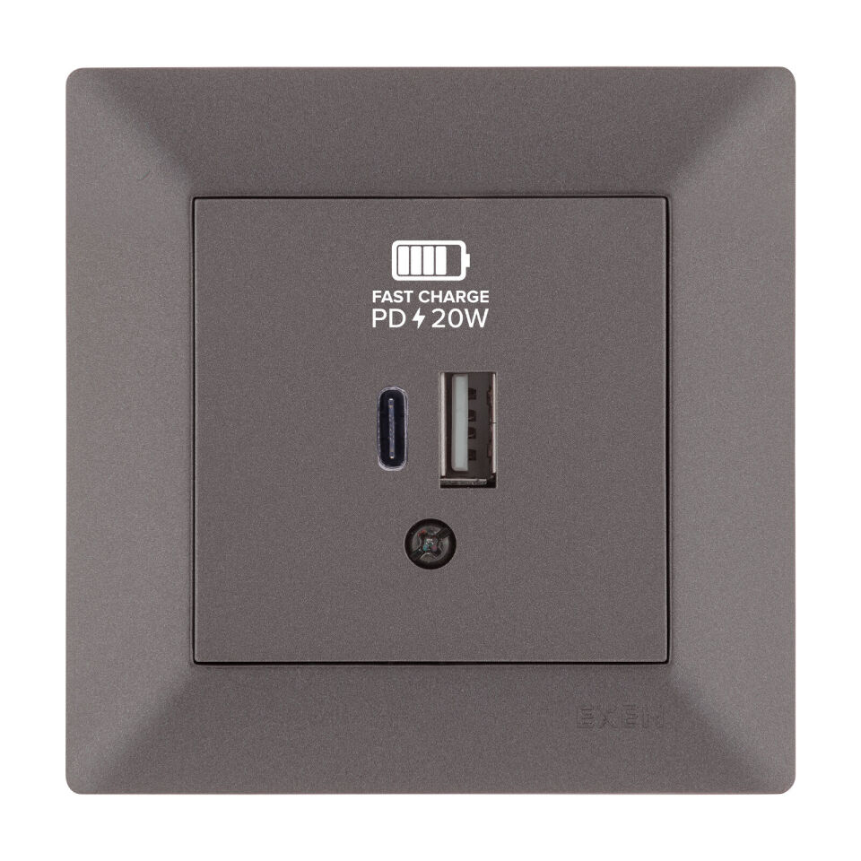 Exen Odak Mocha 2X Usb Sarj Prizi Type-C + Type-A Komple Takim