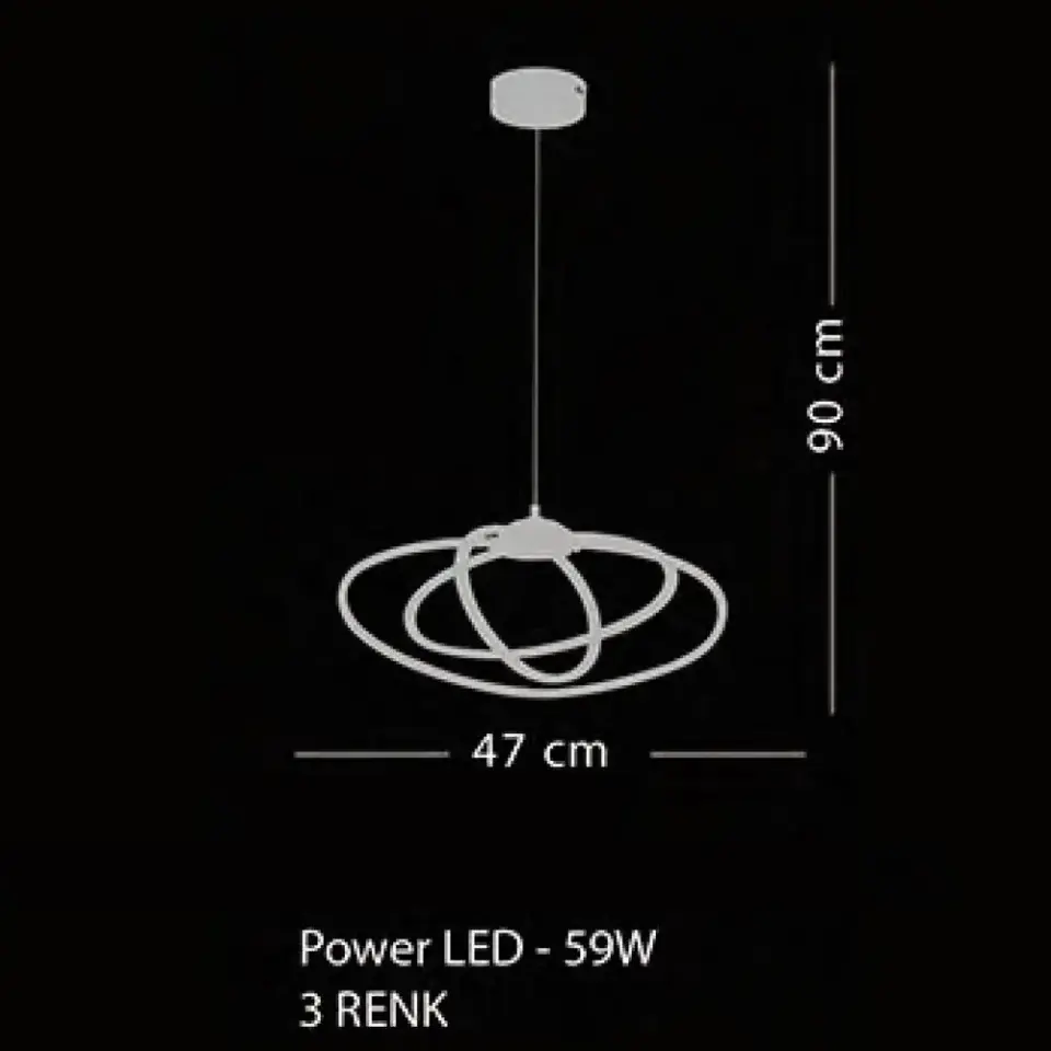 Anemon 3lü Sarkıt Gold Led Avize