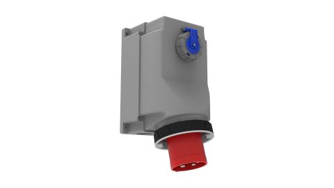 Bemis  4/125A. 90° Eğik 1/16A. Makine Prizli Duvar Fişi IP67 BC1-6504-7238