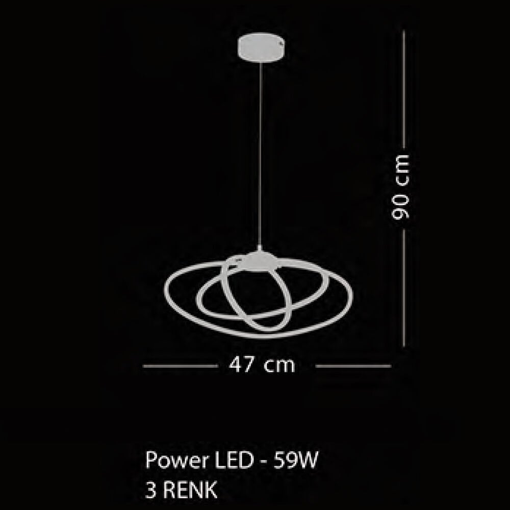 Anemon 3lü Sarkıt Gold Led Avize