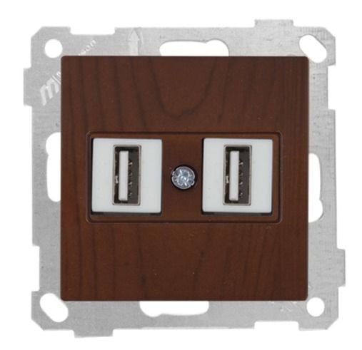 Mutlusan Mek+Tuş Data Prizi 2*Usb Ceviz - 2100 456 0157