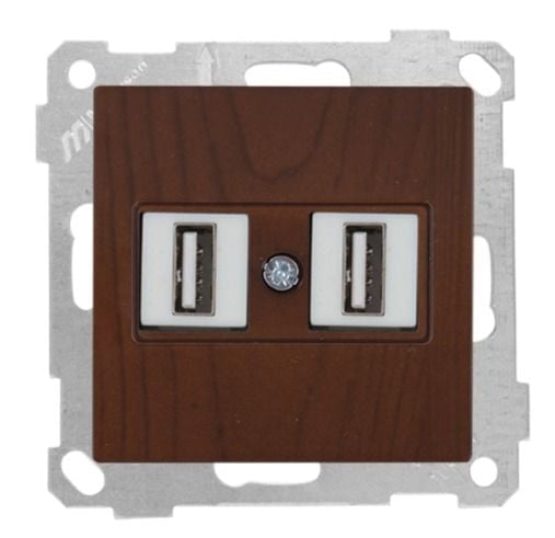 Mutlusan Mek+Tuş Data Prizi 2*Usb Ceviz - 2100 456 0157