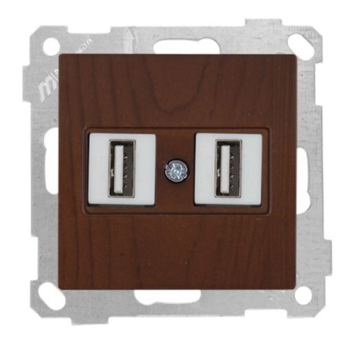 Mutlusan Mek+Tuş Data Prizi 2*Usb Ceviz - 2100 456 0157