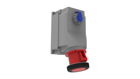 Bemis  4/125A. 90° Eğik 1/16A. Makine Prizli Duvar Prizi IP67 BC1-6504-7537