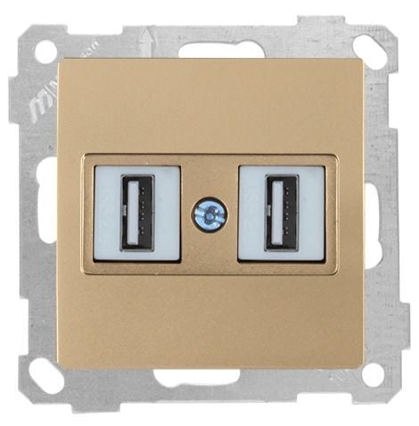 Mutlusan Mek+Tuş Data Prizi 2*Usb Antik Altın - 2100 456 0180
