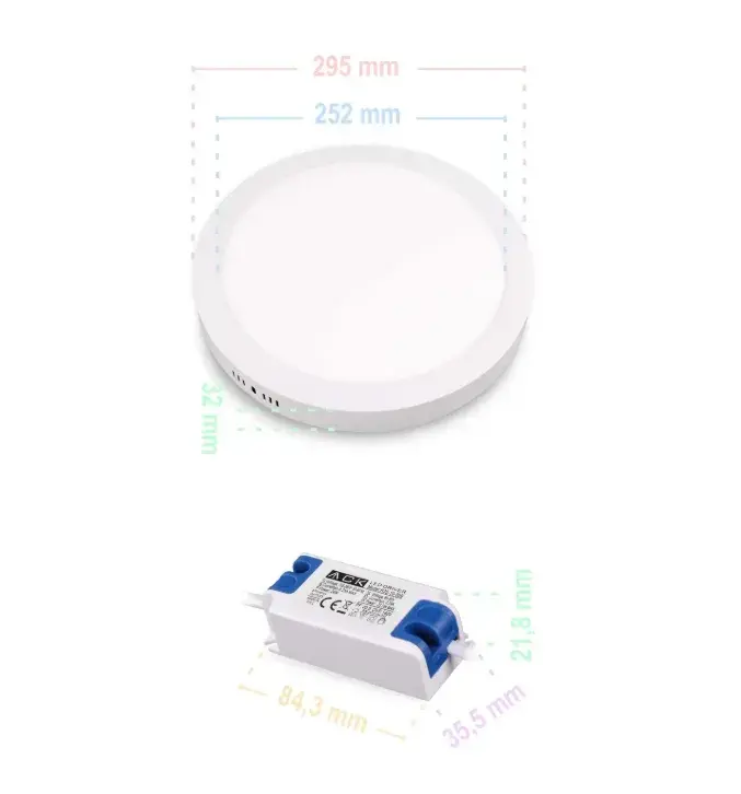 ACK 24W Beyaz 6500K Sıva Üstü Yuvarlak Led Panel AP03-02430