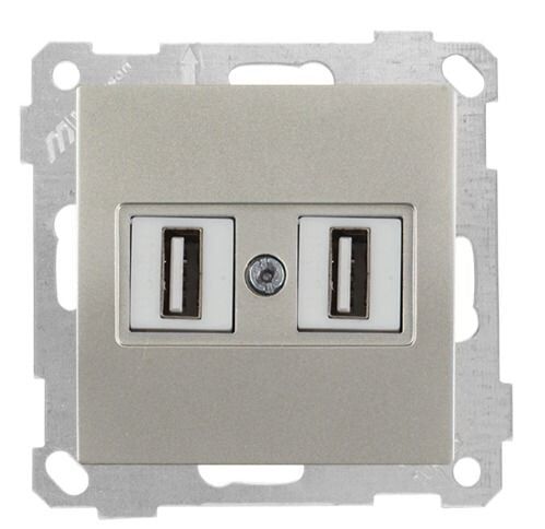 Mutlusan Mek+Tuş Data Prizi 2*Usb Titanyum - 2100 456 0183