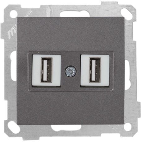 Mutlusan Mek Tuş Data Prizi 2*Usb Füme - 2100 456 0195