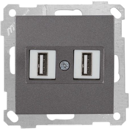 Mutlusan Mek Tuş Data Prizi 2*Usb Füme - 2100 456 0195