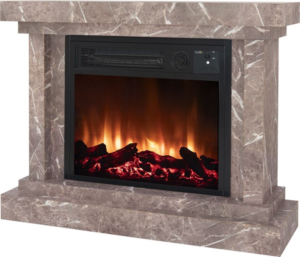 Heatbox Elektirikli Fanli Sömine 3000W Alanya Desenli Bluetooth Ses Efektli