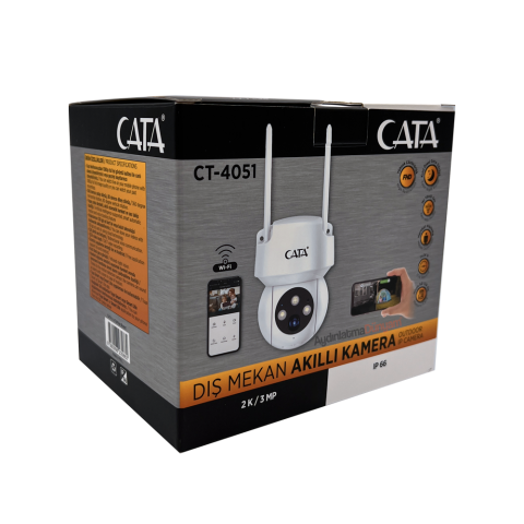 Cata CT-4051 Sensörlü Akıllı Dış Mekan Güvenlik Kamerası