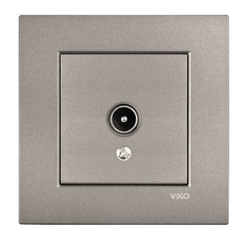 Viko Novella Artline Antrasit F Kon Uydu Priz Geçişli 10 Db Çerçeve Dahil