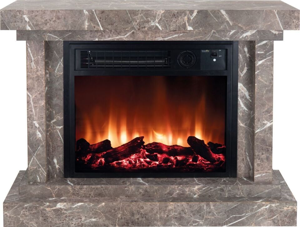 Heatbox Elektirikli Fanli Sömine 2000W Alanya Desenli Bluetooth Ses Efektli