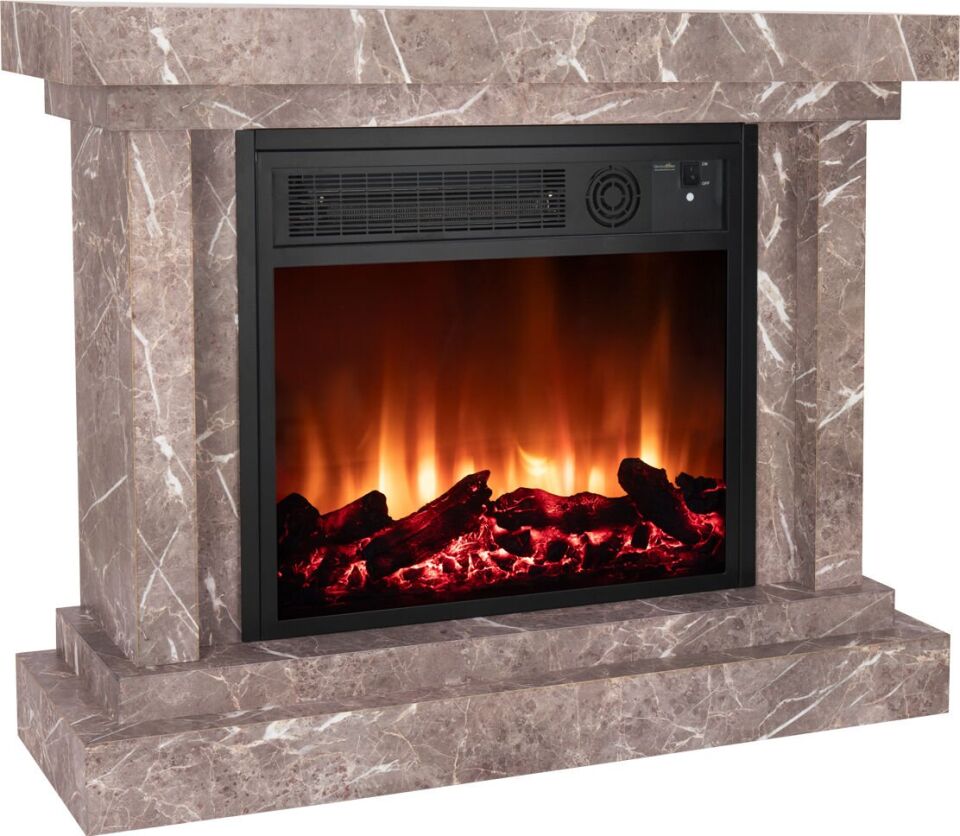 Heatbox Elektirikli Fanli Sömine 2000W Alanya Desenli Bluetooth Ses Efektli