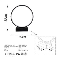Aydinlatmadunyam Masa Lambasi Black Halka-13307