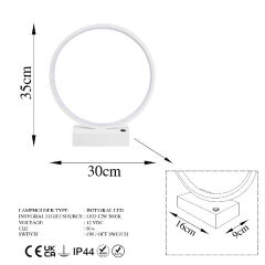 Aydinlatmadunyam Masa Lambasi White Halka-13308