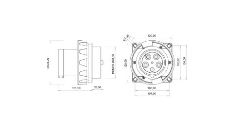 Bemis  5/125A. Makine Fişi IP67 BC1-6505-7114