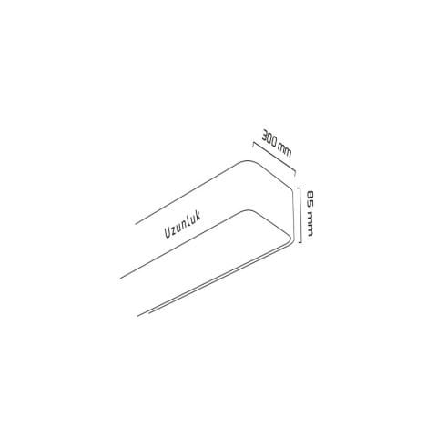 Goya Gy 8111-180 Cm Siyah Kasa 200W 6500K Linear Armatür