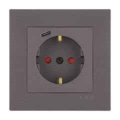 Exen Karell Mocha Toprakli Priz + Type-C Komple Takim