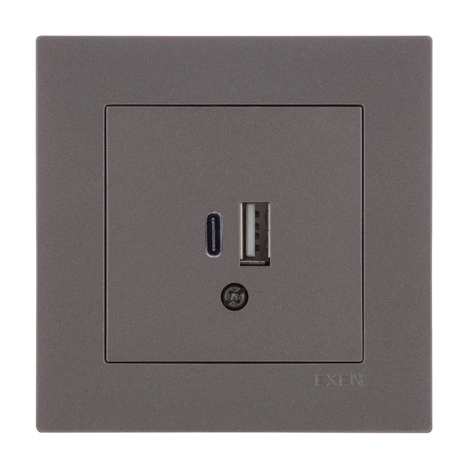 Exen Karell Mocha 2X Usb Sarj Prizi Type-C + Type-A Komple Takim