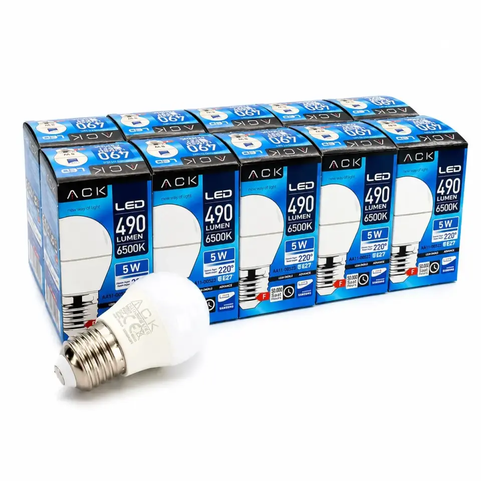 ACK 5W 220-240V E27 6500K Top Led Ampul AA11-00523 10 lu Paket