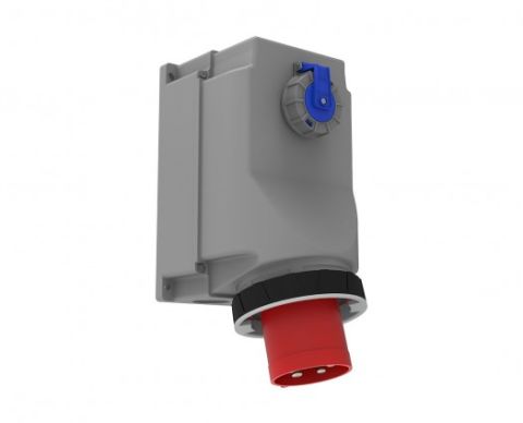 Bemis  5/125A. 90° Eğik 1/16A. Makine Prizli Duvar Fişi IP67 BC1-6505-7238