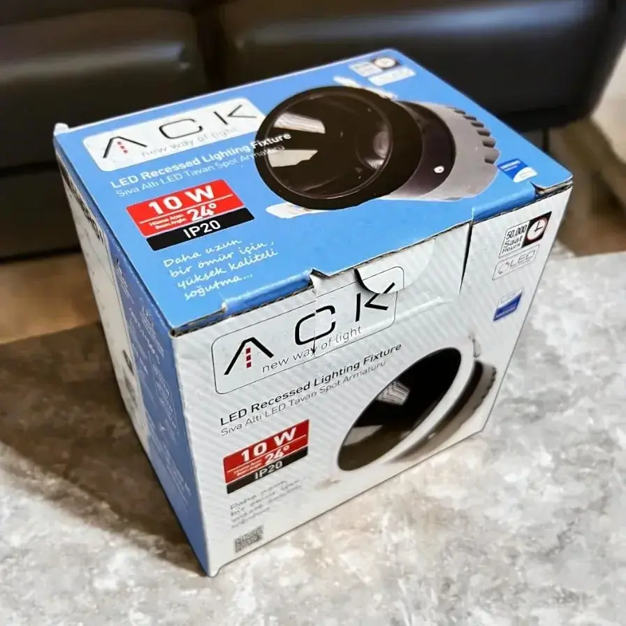 ACK 10W Sıva Altı Yuvarlak Downlıght Beyaz 3000K AD10-01100