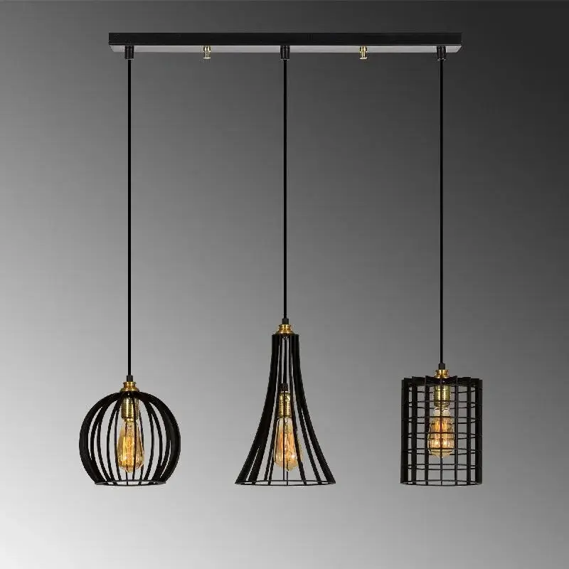 Aydinlatmadunyam Sarkit Black Teltrio-Mr-934