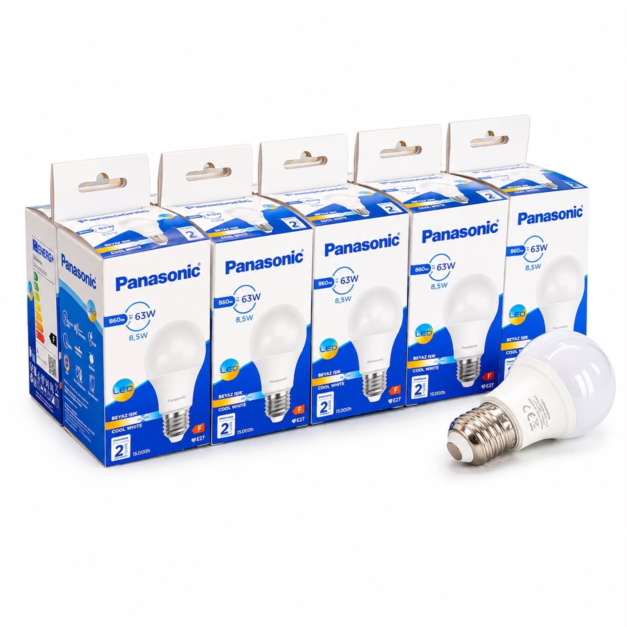 Panasonic E27 LED Lamba 8.5W 860lm 6500K 10 lu Paket