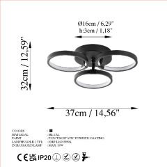 Aydinlatmadunyam Plafonyer Black Halka-13310