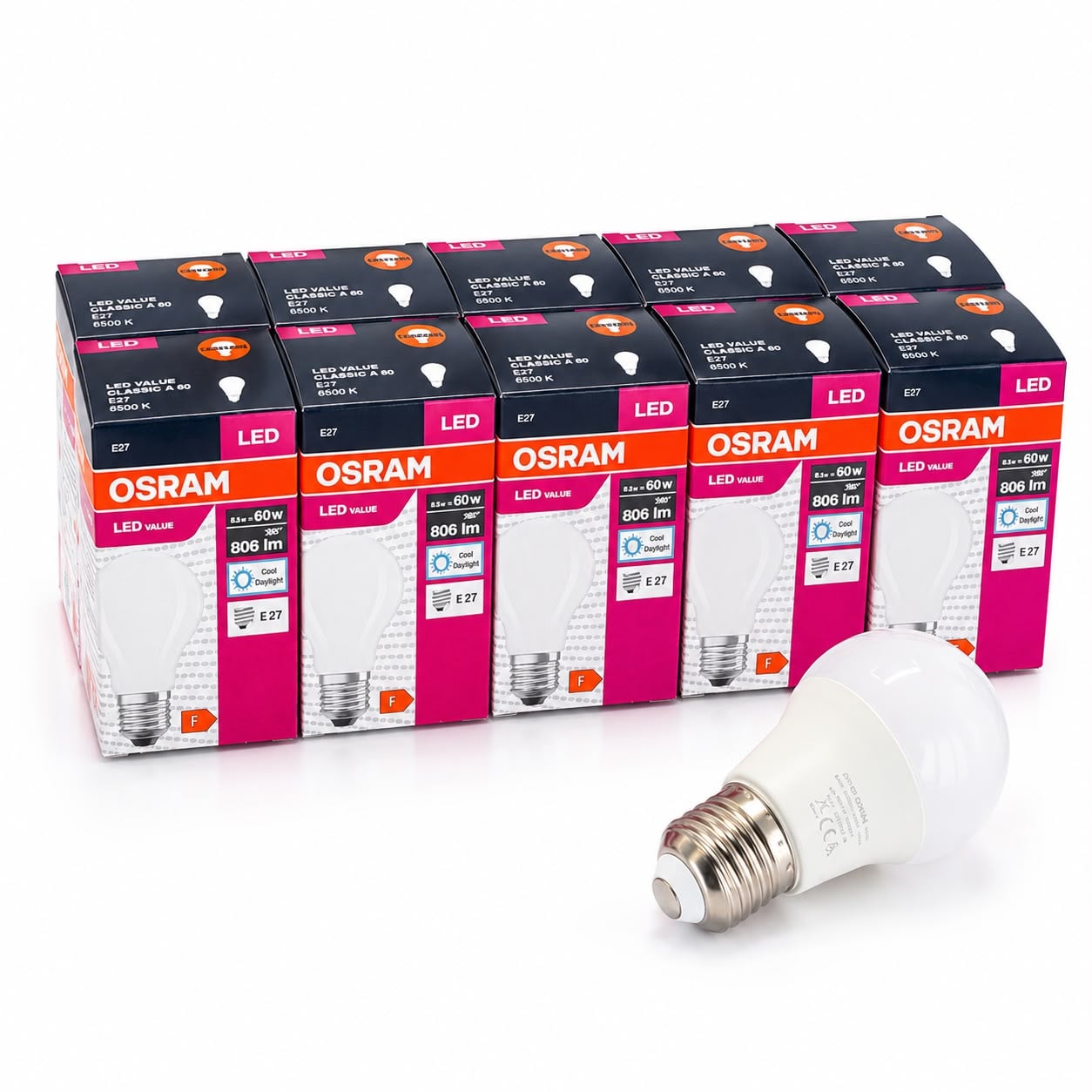 Osram 8,5 Led Ampul Beyaz E27 Duy 806 Lümen 10 lu Paket