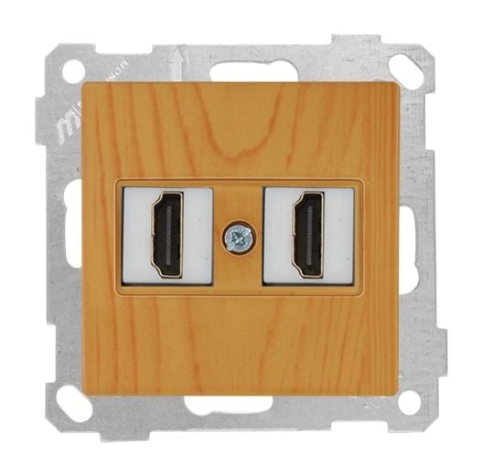 Mutlusan Mek+Tuş Data Prizi 2*Hdmı Meşe - 2100 458 0158