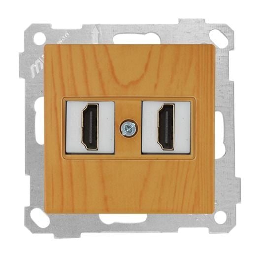 Mutlusan Mek+Tuş Data Prizi 2*Hdmı Meşe - 2100 458 0158