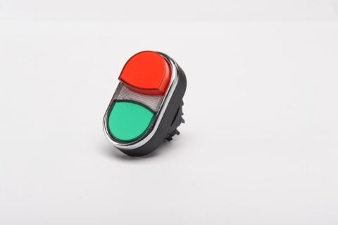 Emas B Düğme Çiftli Çıkık Kafalı Kırmızı/Yeşil - BDK21KY