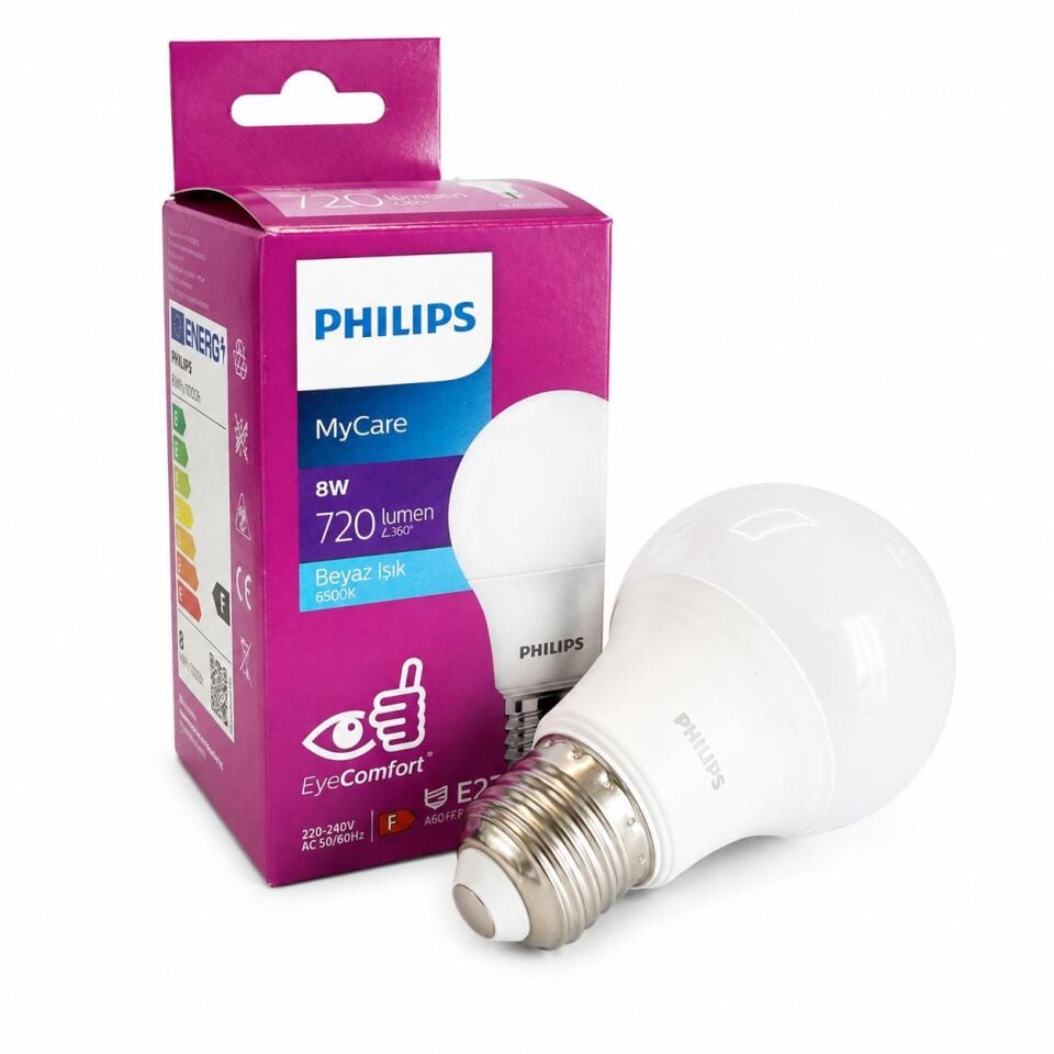 Philips 8,5W Led Ampul Beyaz Isik E27 Duylu