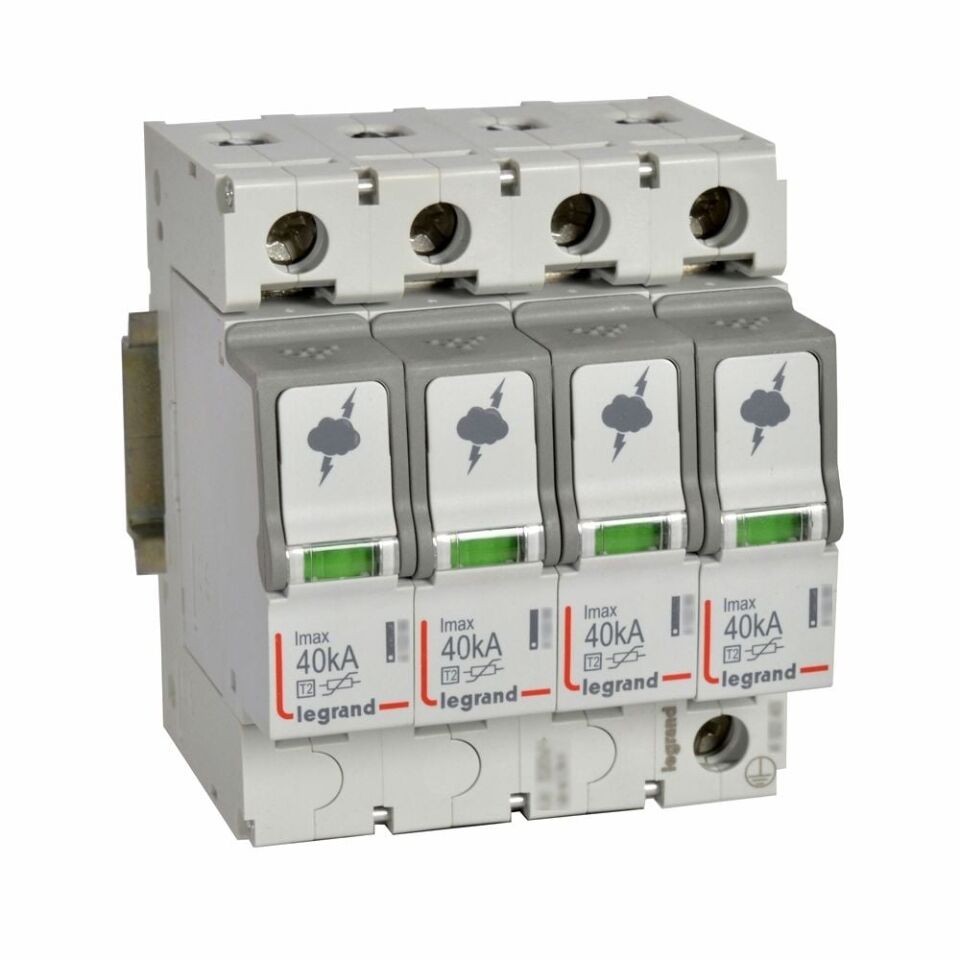 Legrand  Sayaç sonrası için parafudr Tip 2 C tipi Imax 40kA Up:2.1kV 4Kutup LEG-412233