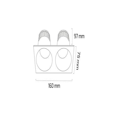 Goya Gy 1732-8 Siyah Kasa 2X8W 6500K Se Smd Ledsıva Altı Armatür