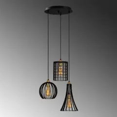 Aydinlatmadunyam Sarkit Black Teltrio-Mr-933