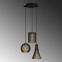 Aydinlatmadunyam Sarkit Black Teltrio-Mr-933