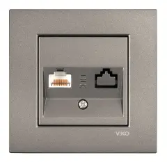 Viko Novella Artline Antrasit Data Nümeris Mekanizma Cat6 Cat3 Çerçeve Dahil
