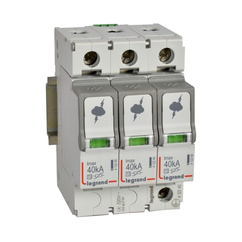 Legrand  Sayaç sonrası için parafudr Tip 2 C tipi Imax 40kA Up:1.7kV 3Kutup LEG-412242