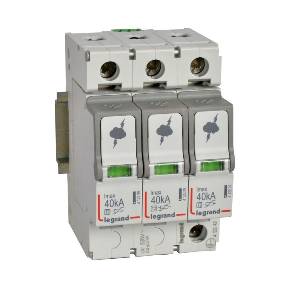 Legrand  Sayaç sonrası için parafudr Tip 2 C tipi Imax 40kA Up:1.7kV 3Kutup LEG-412242