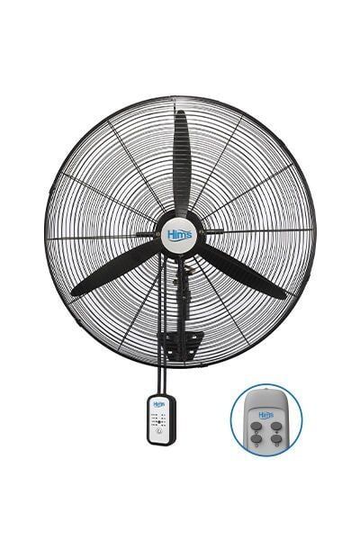 Hims HEF-DK750 210W 75 cm Siyah 3 Kanat Kumandali Sanayi Tipi Duvar Vantilatörü