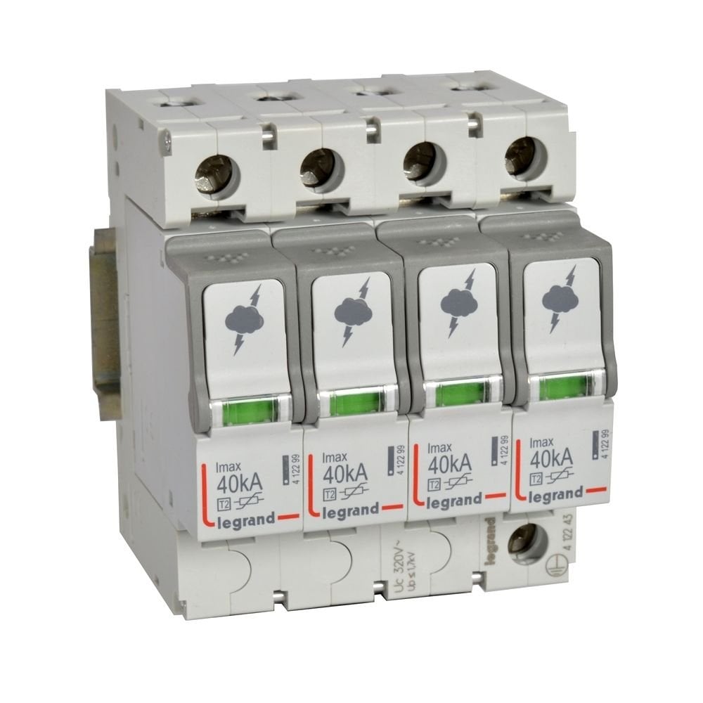 Legrand  Sayaç sonrası için parafudr Tip 2 C tipi Imax 40kA Up:1.7kV 4Kutup LEG-412243