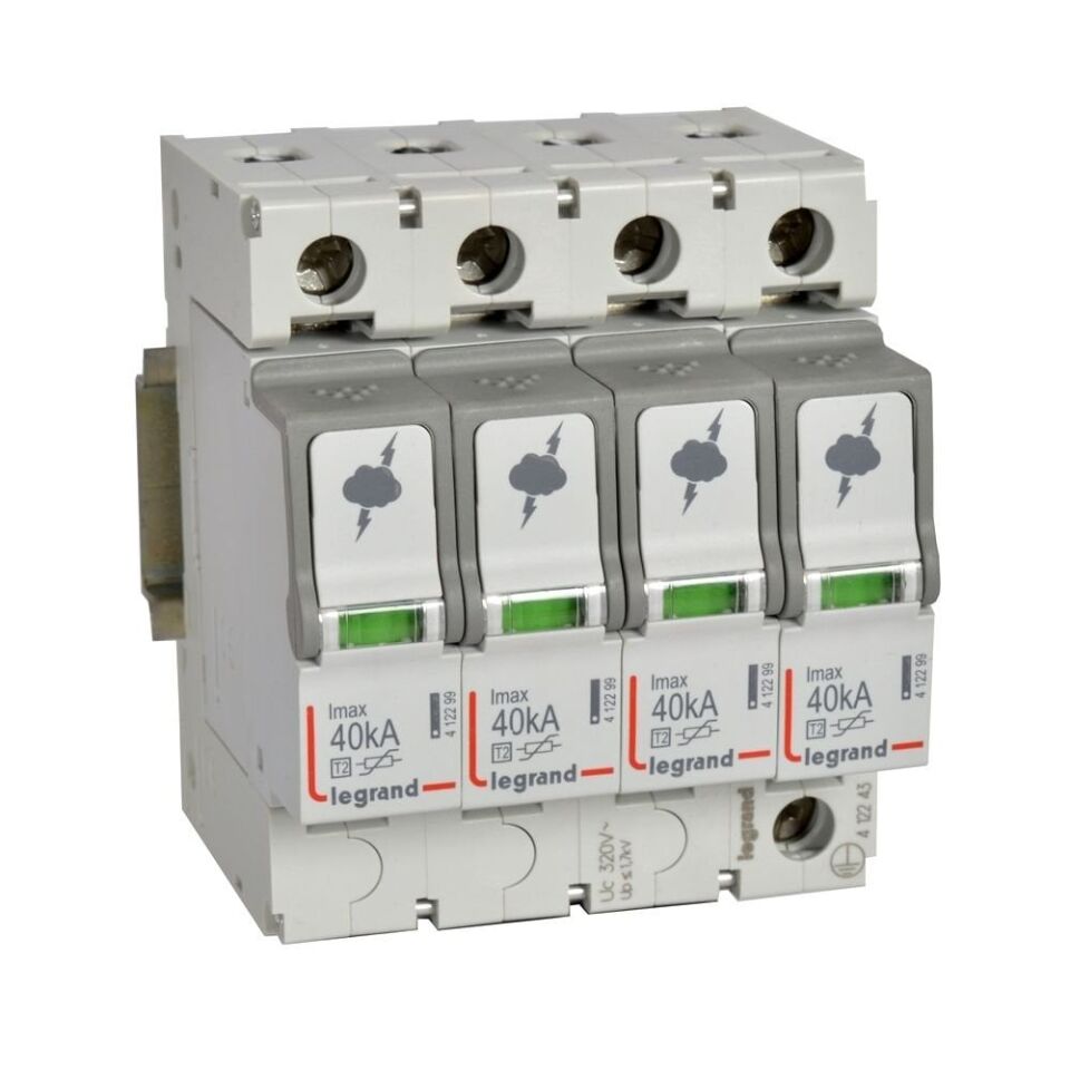Legrand  Sayaç sonrası için parafudr Tip 2 C tipi Imax 40kA Up:1.7kV 4Kutup LEG-412243