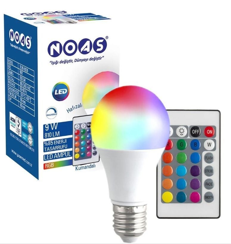 9W RGB Led Ampül Kumandalı YL95-9029