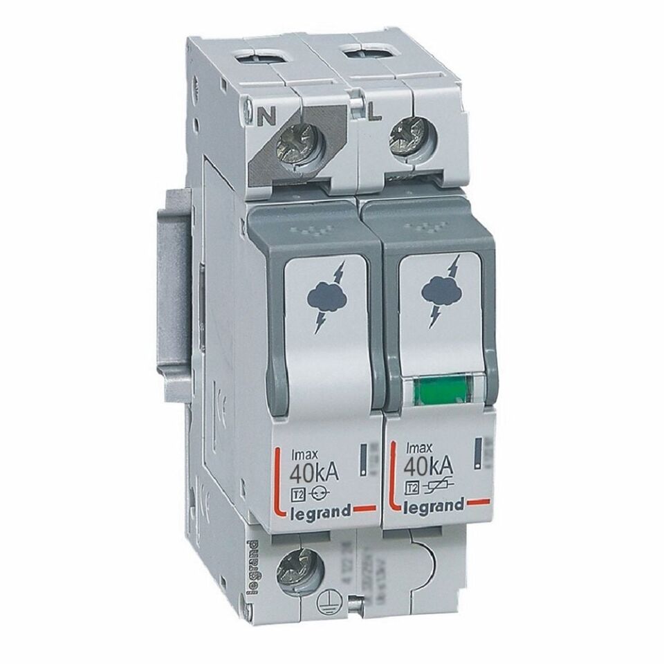 Legrand  Sayaç sonrası için parafudr Tip 2 C tipi Imax 40kA Up:1.7kV 1Kutup + N LEG-412244