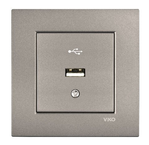 Viko Novella Artline Antrasit Usb Konnektör Mekanizma Çerçeve Dahil