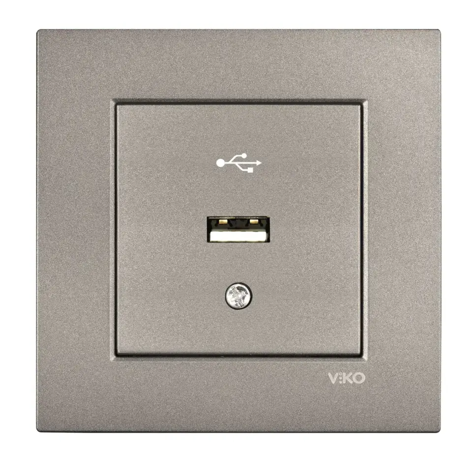 Viko Novella Artline Antrasit Usb Konnektör Mekanizma Çerçeve Dahil
